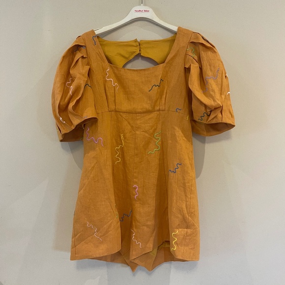 ALEMAIS Sundance embroidered puff-sleeve playsuit AU10/S - Picture 6 of 11